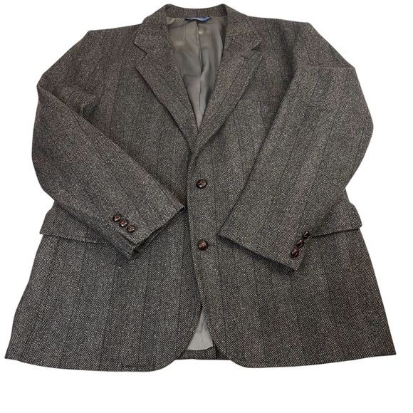 Pendleton Mens 46 Long Herringbone Wool Tweed Button Blazer